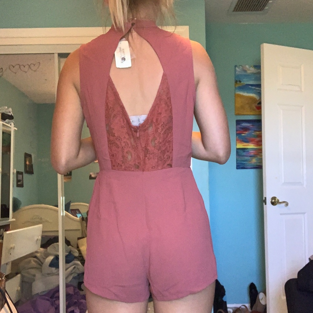 Forever 21 romper/jumpsuit/SLVLS lobster bisque, S - Picture 5 of 8